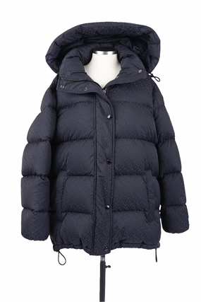 Printed Down Puffer Jacket Stowable Hood