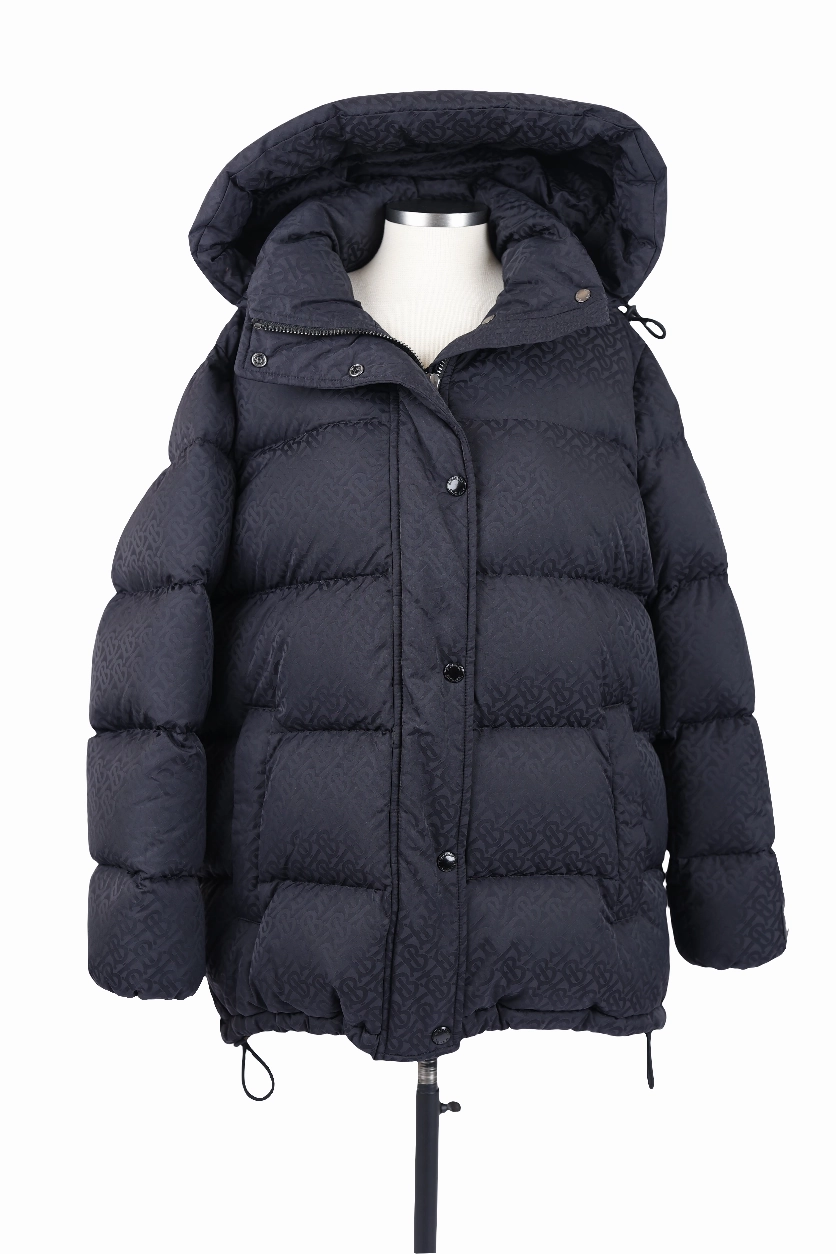 Printed Down Puffer Jacket Stowable Hood