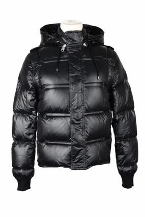 City Ready Double Layered Collar Puffer Jacket With Detachable Sleeves-Black