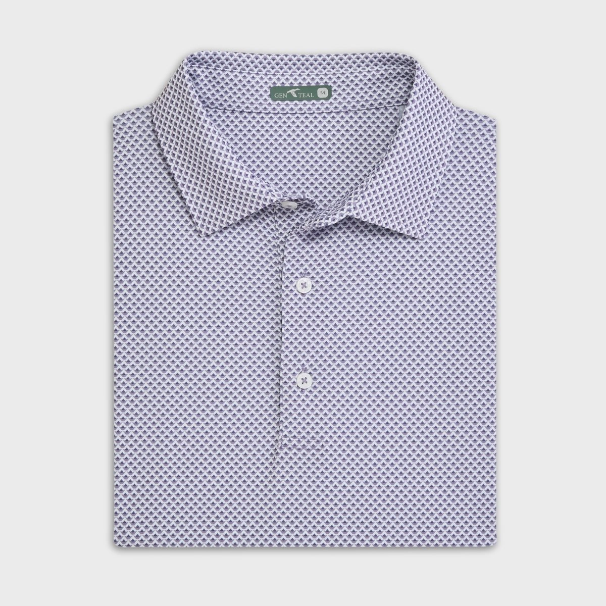 Sporty Flex Cozy Style Purple Ash Prismatic Printed Performance Polo