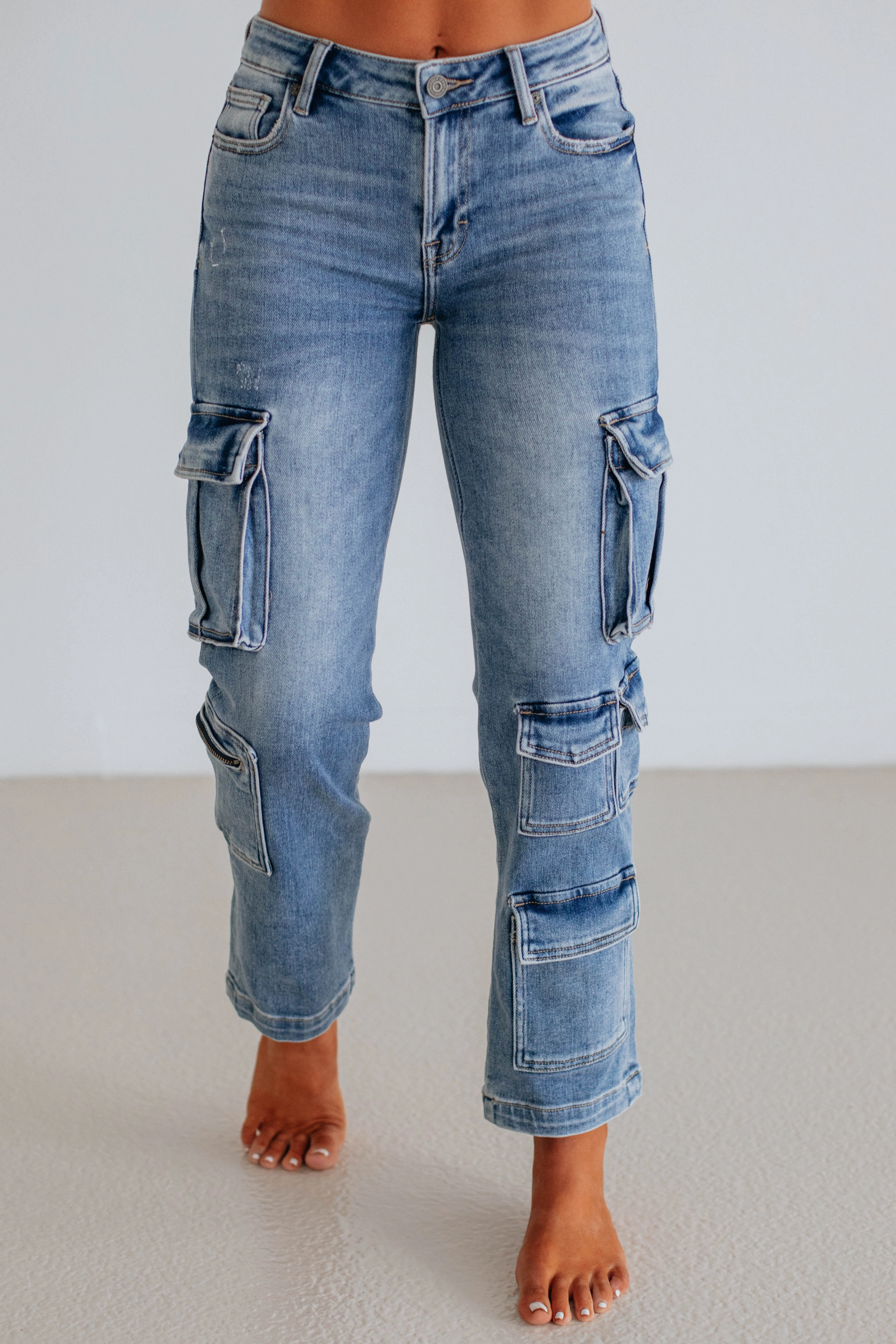 Slim Design Style Layer Tracey Hidden Cargo Jeans - Staredown