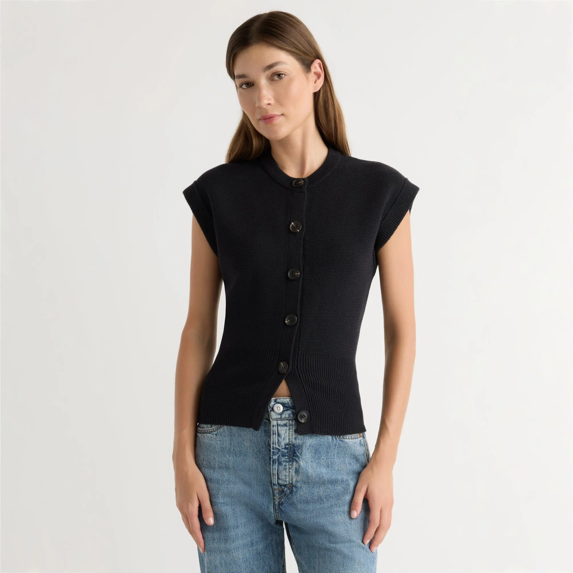 Solea Button Knit Vest Winter Must-Have Comfy Must-Have