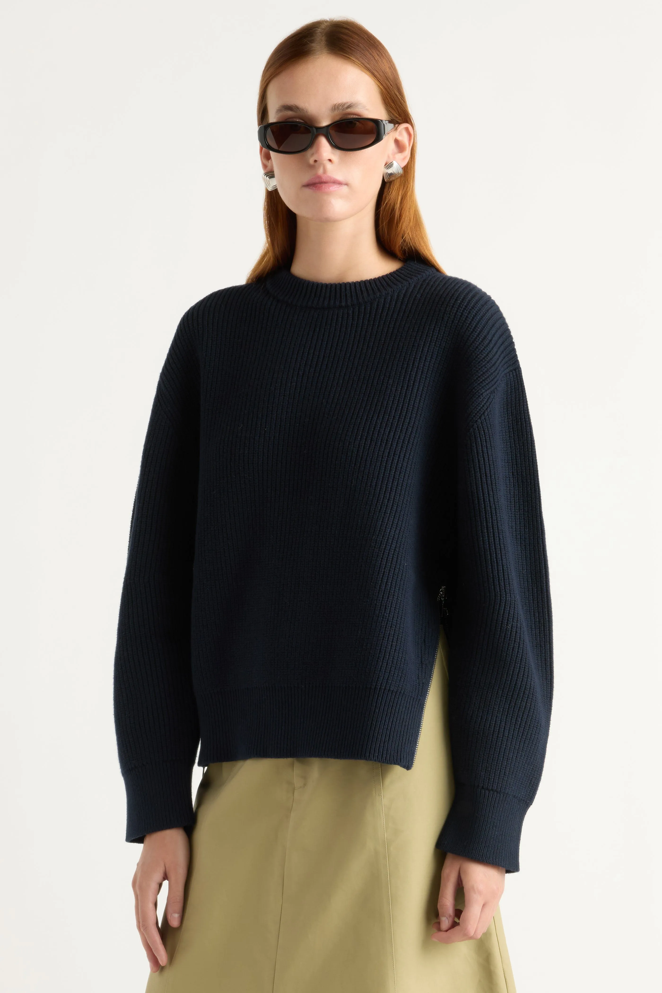 Layering Options Tate Organic Cotton Side-Zip Sweater