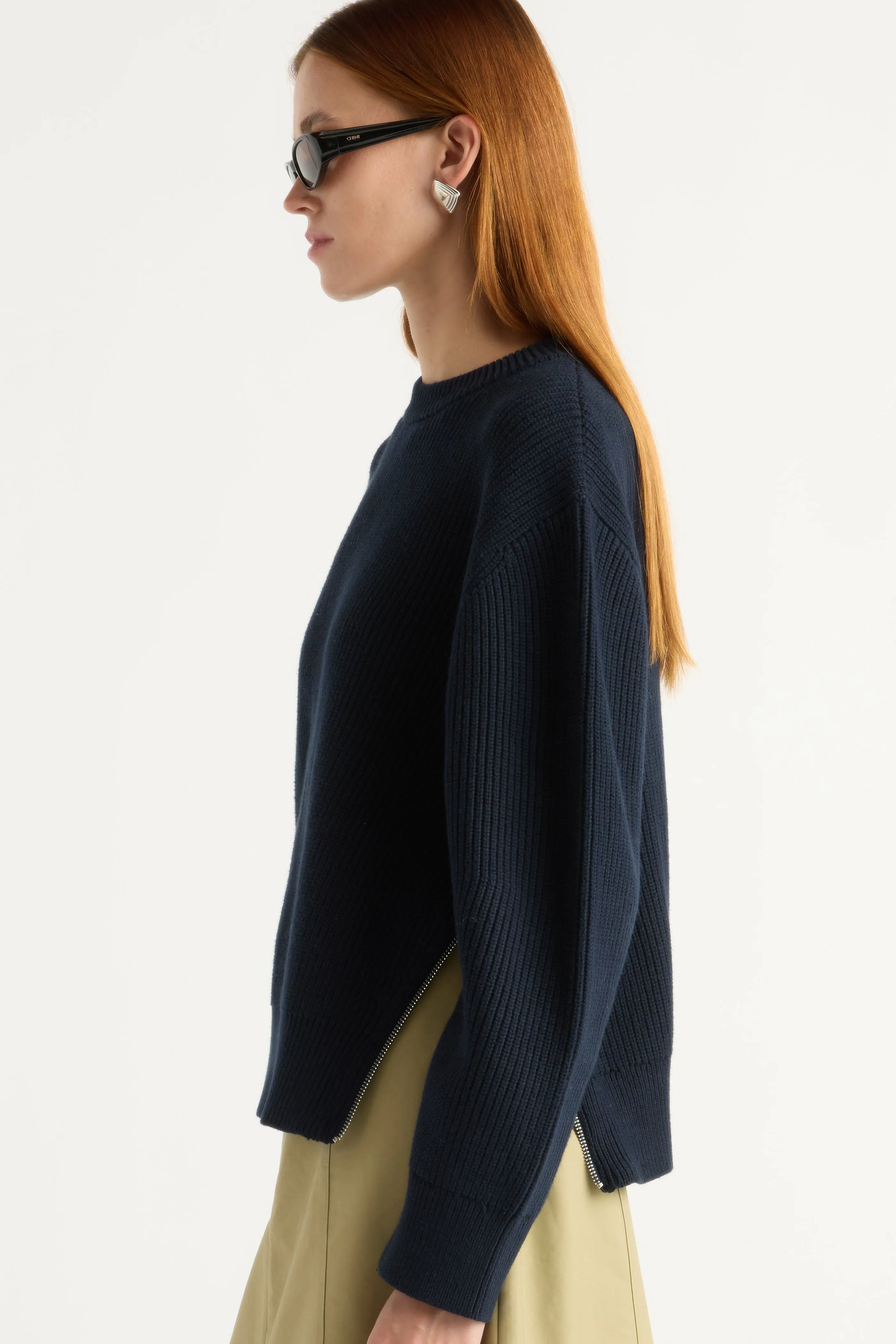 Tate Organic Cotton Side-Zip Sweater Perfect Layer