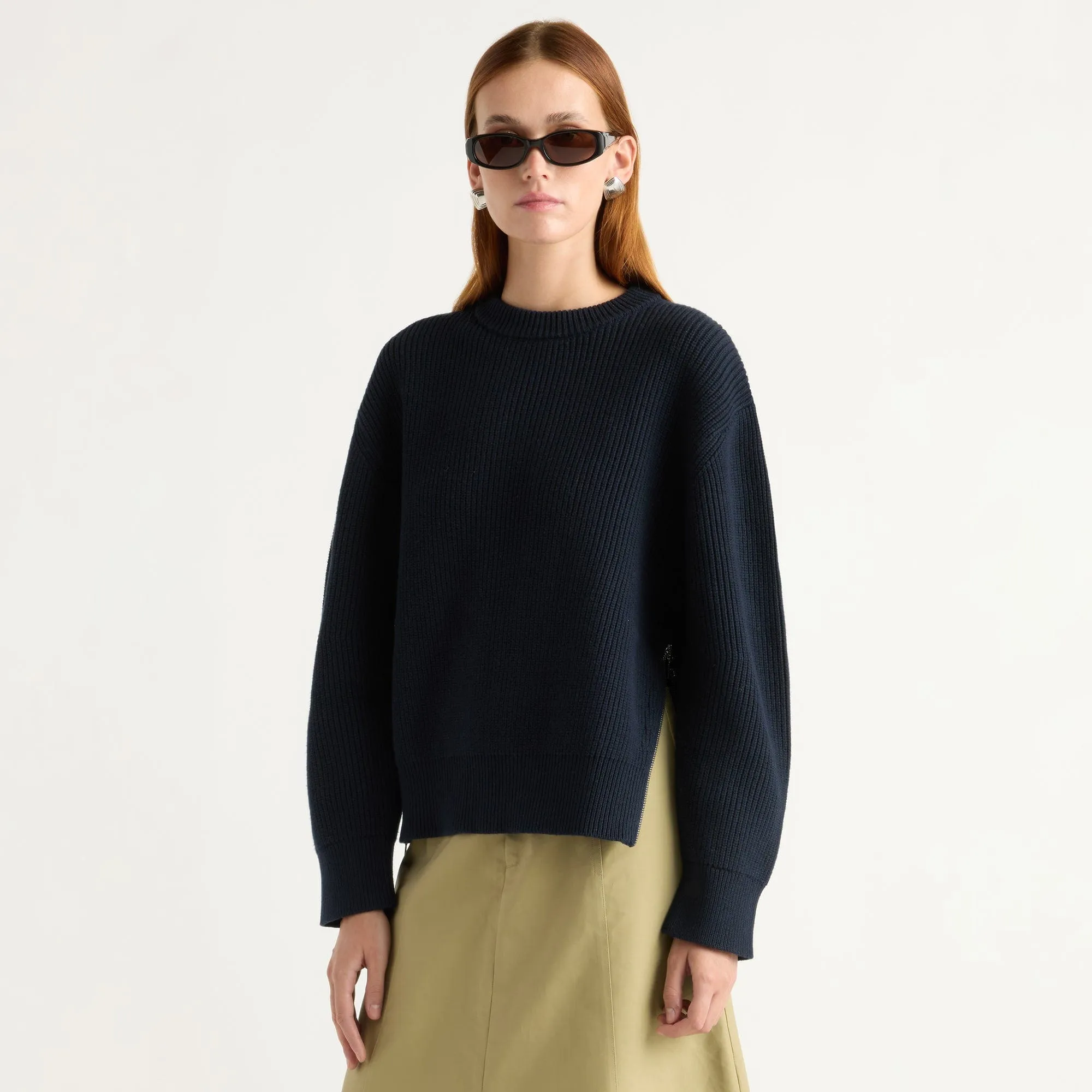 Tate Organic Cotton Side-Zip Sweater Relaxed Wearable