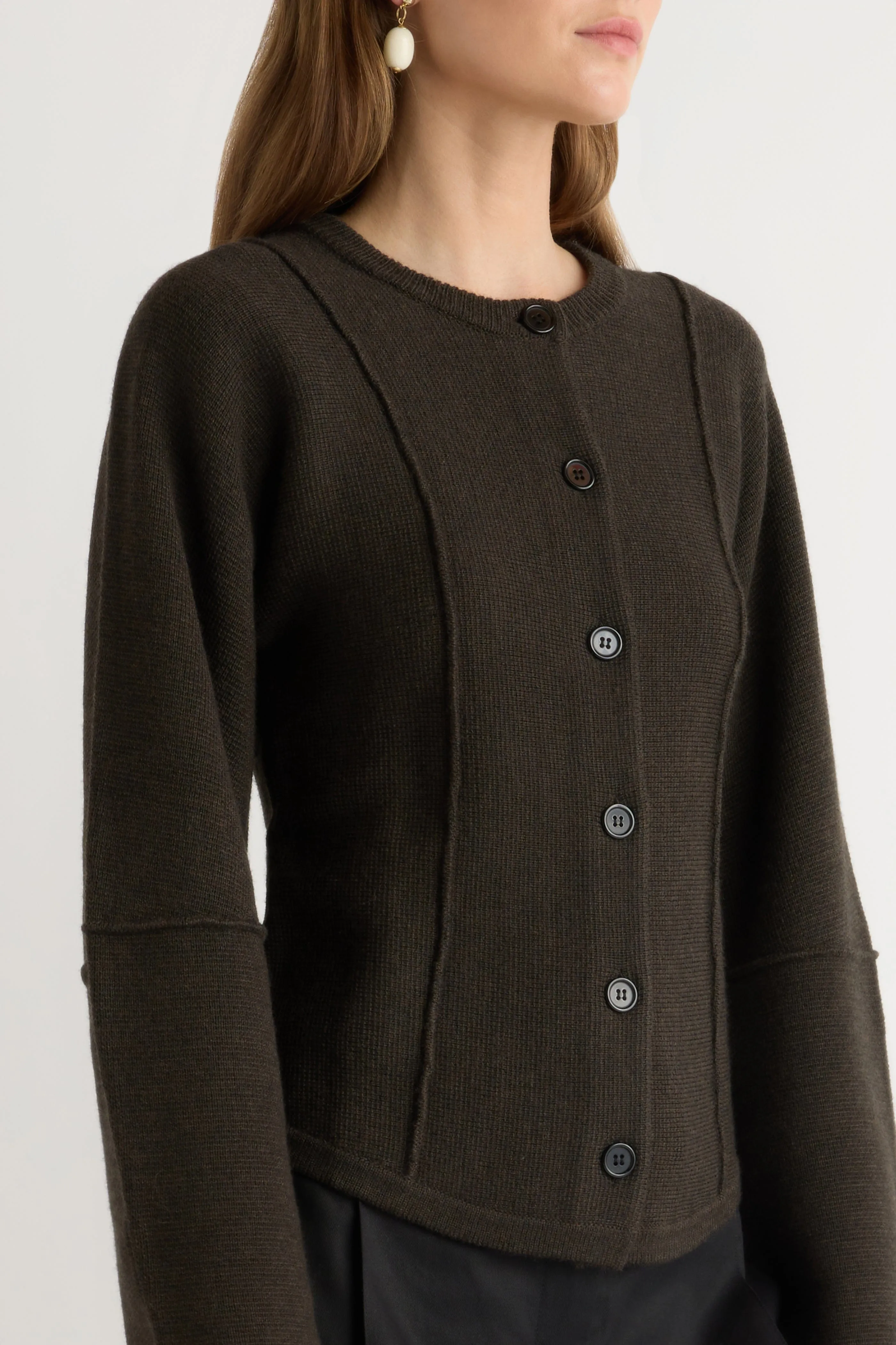 Stretch Knit Technology Wren Exposed-Seam Cardigan