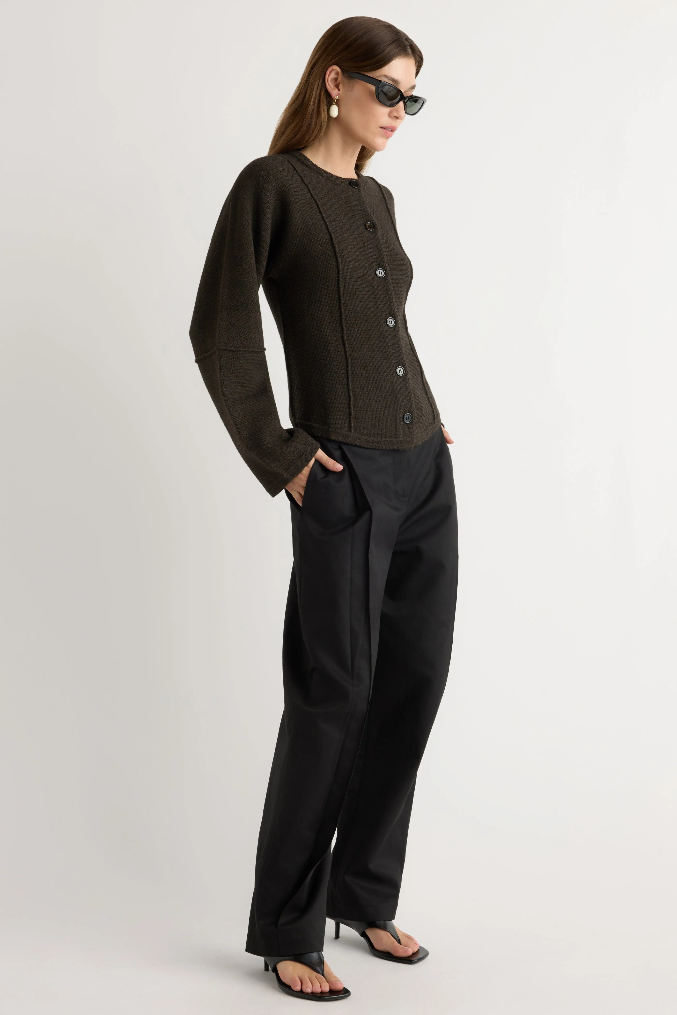 Soft Layering Wren Exposed-Seam Cardigan