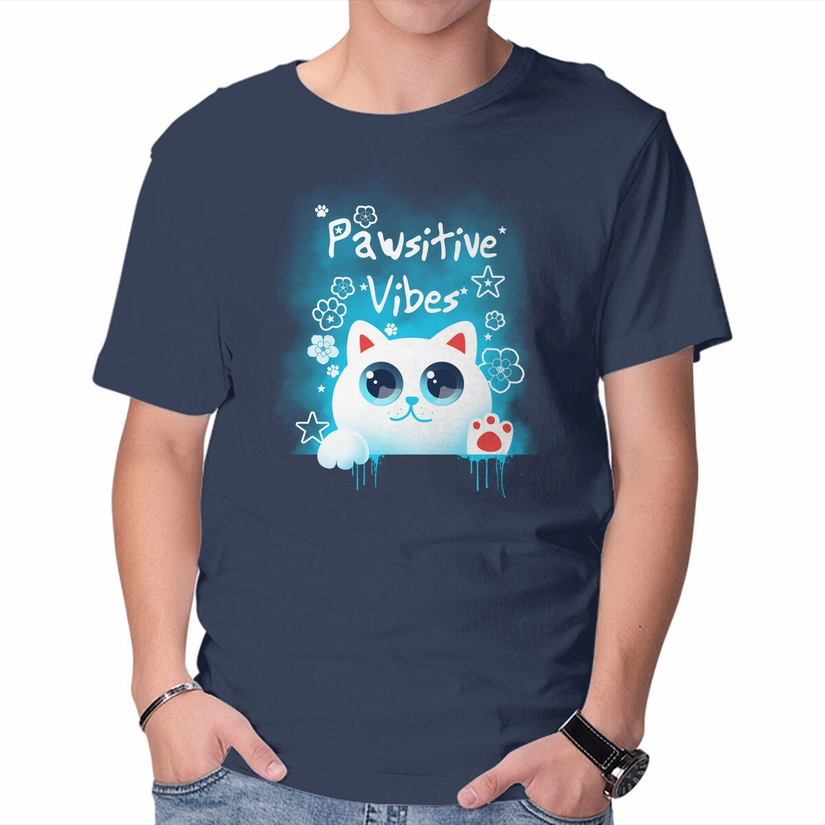 Pawsitive Vibes BreathableMaterial Glossy Look