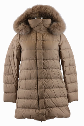 Quilted Down Coat W/ Removable Fur Hood High Collar Options