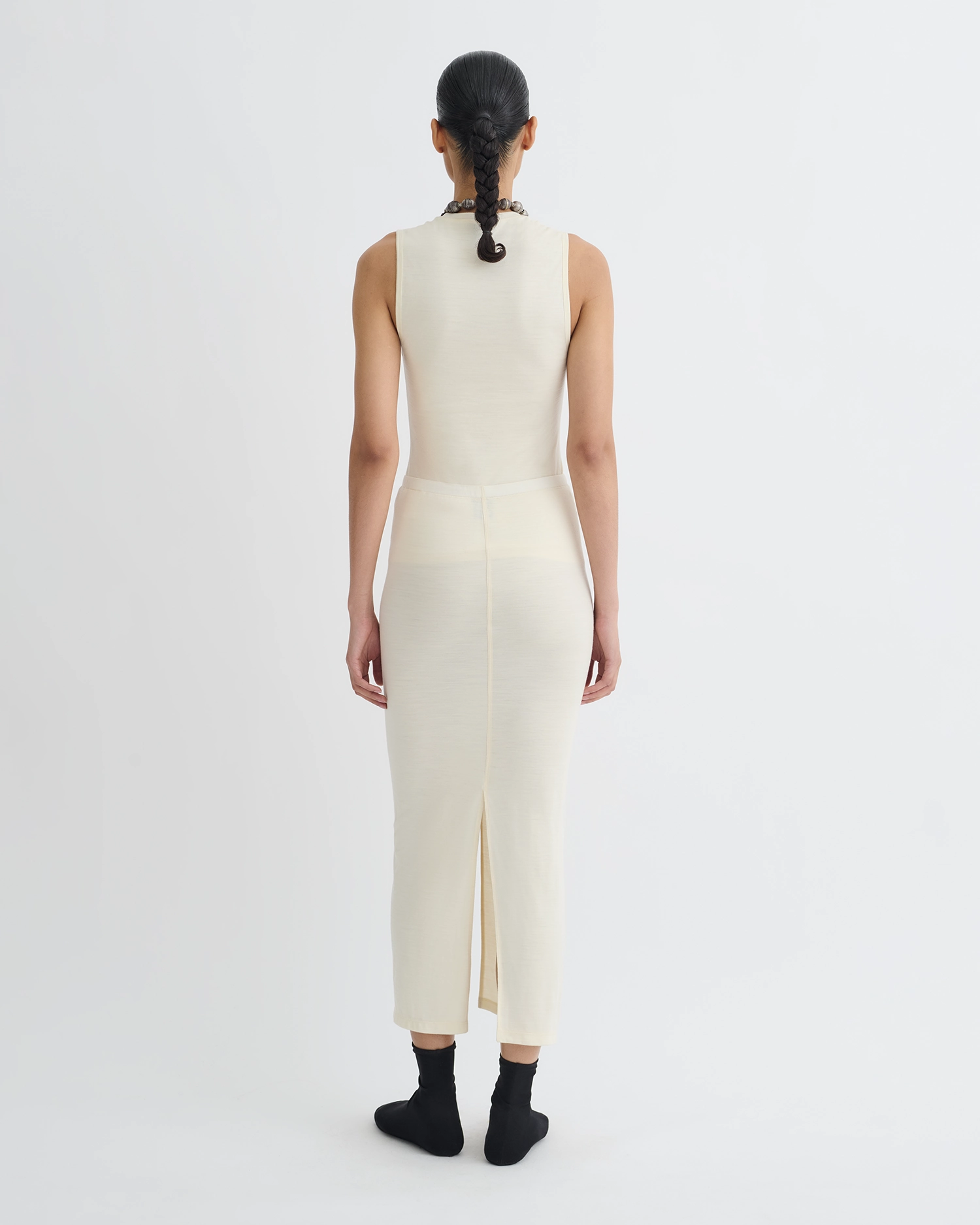 Cool Details Rafa - Wool Jersey Midi Skirt - Creme