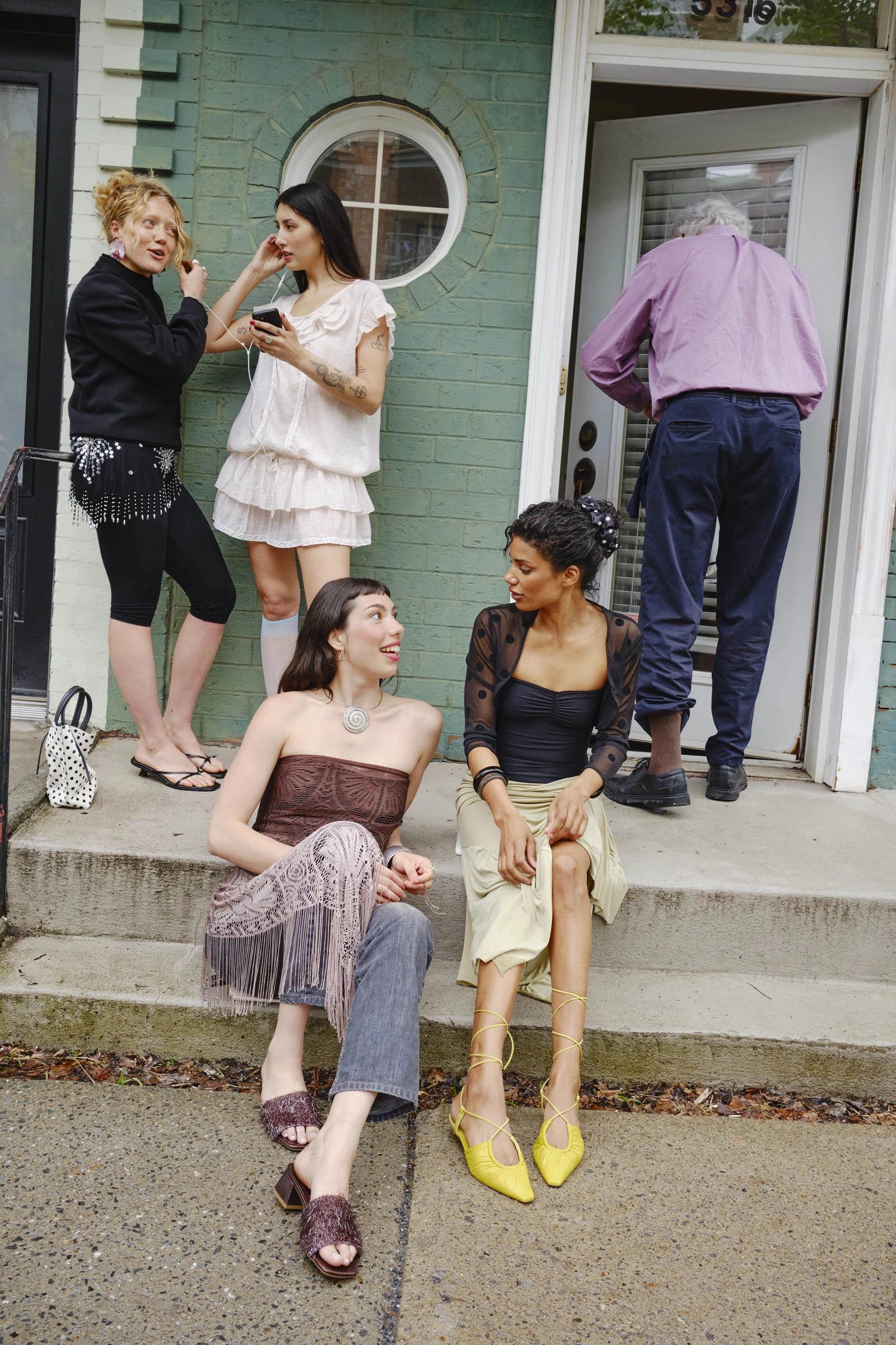 Rafael Acid Green Pump Bold Spark Pose Ready