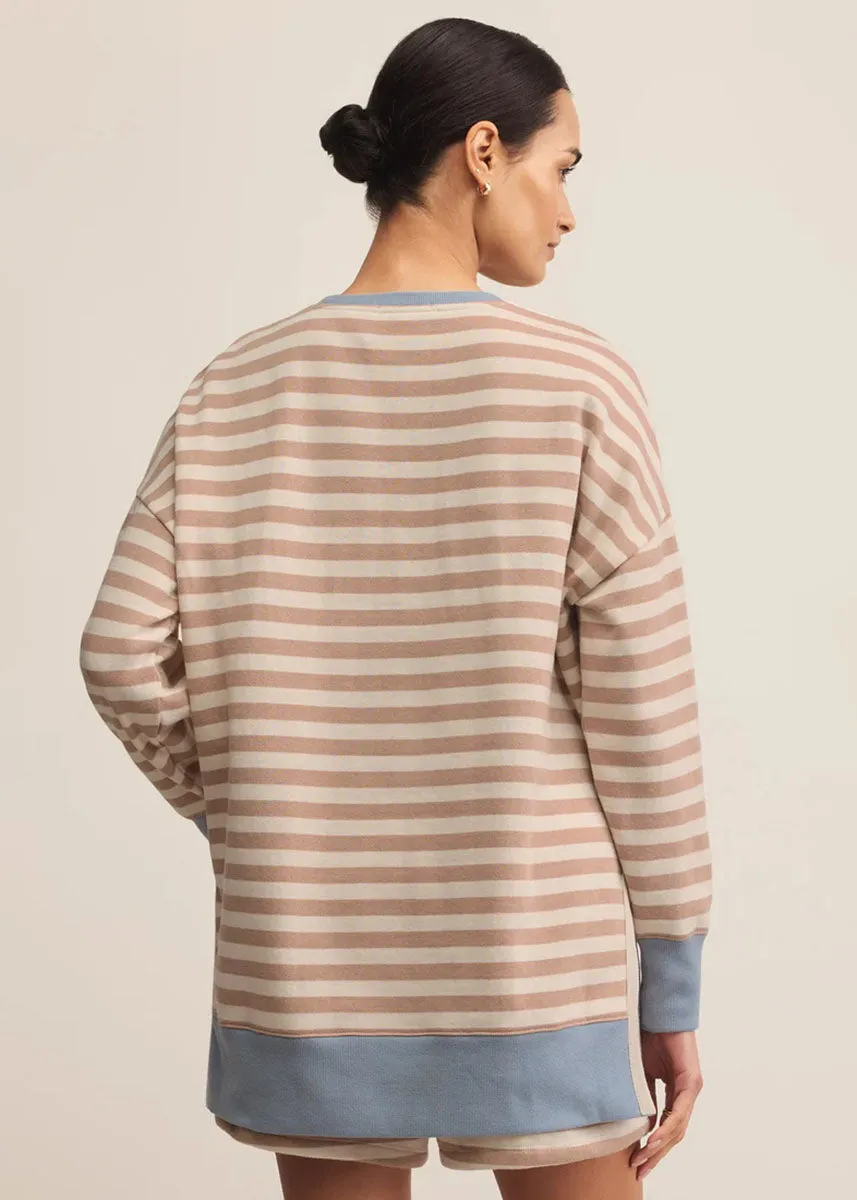 Quick Dry Fit Layer Up Stripe Sweatshirt - Evening Sand