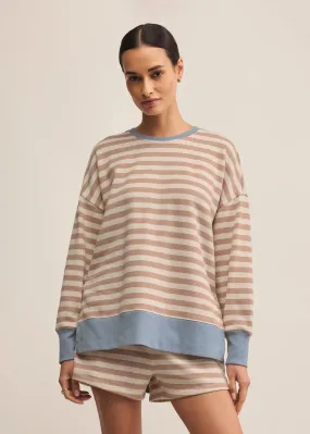 Layer Up Stripe Sweatshirt - Evening Sand Sleek Waist