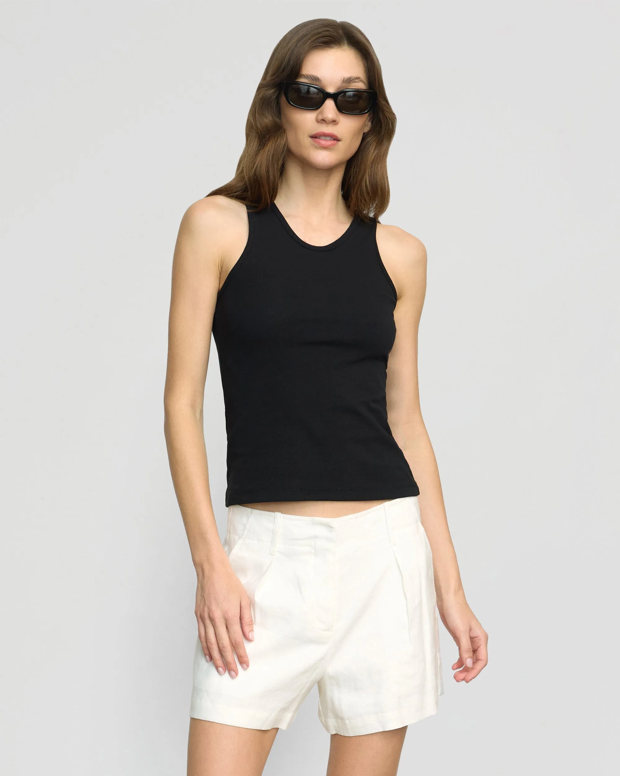 Prithi Scoop-Neck Tank MinimalistStitching