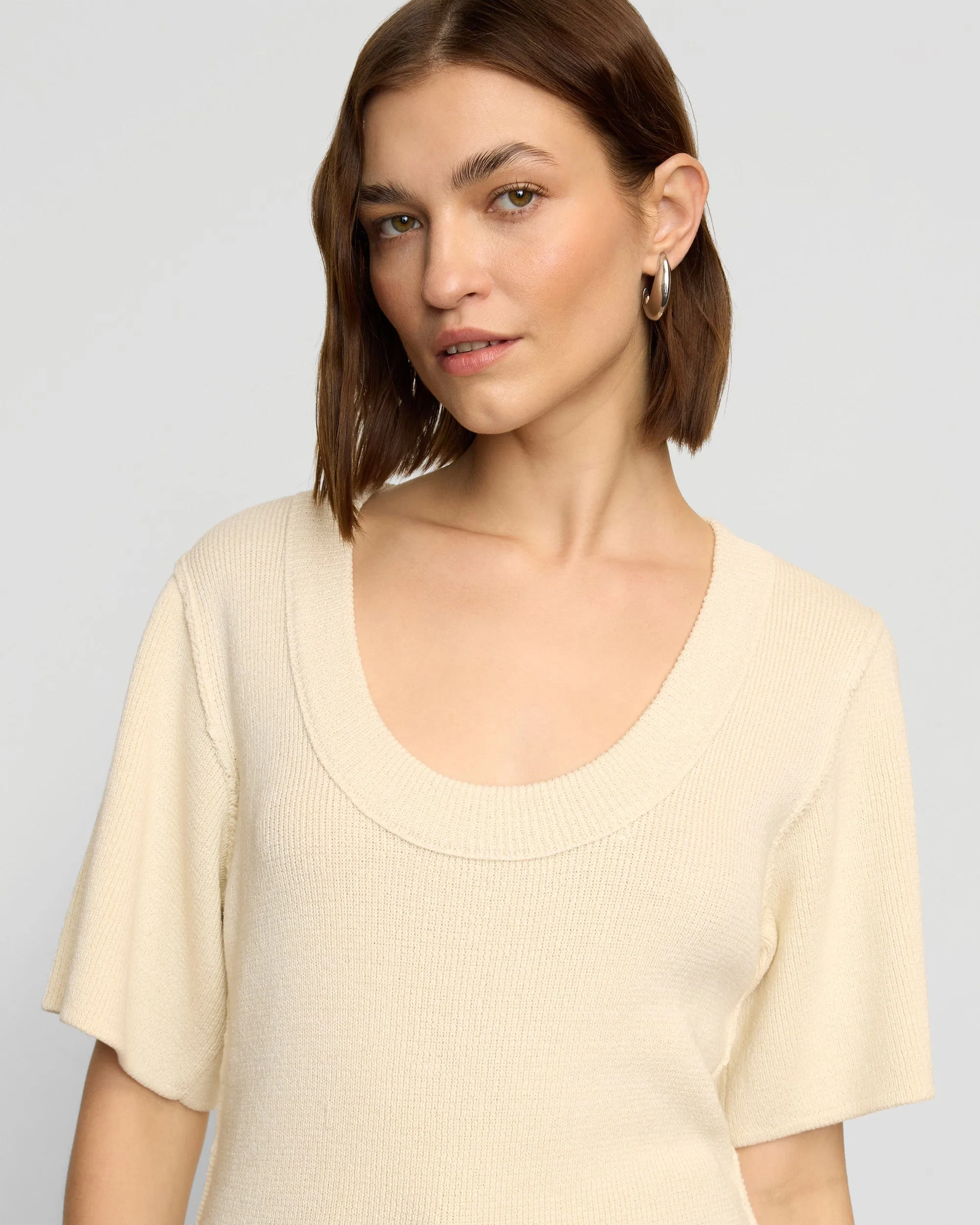 Performance Fit Wear Soft Layering Reina Sculpted Scoop-Neck Knit Top