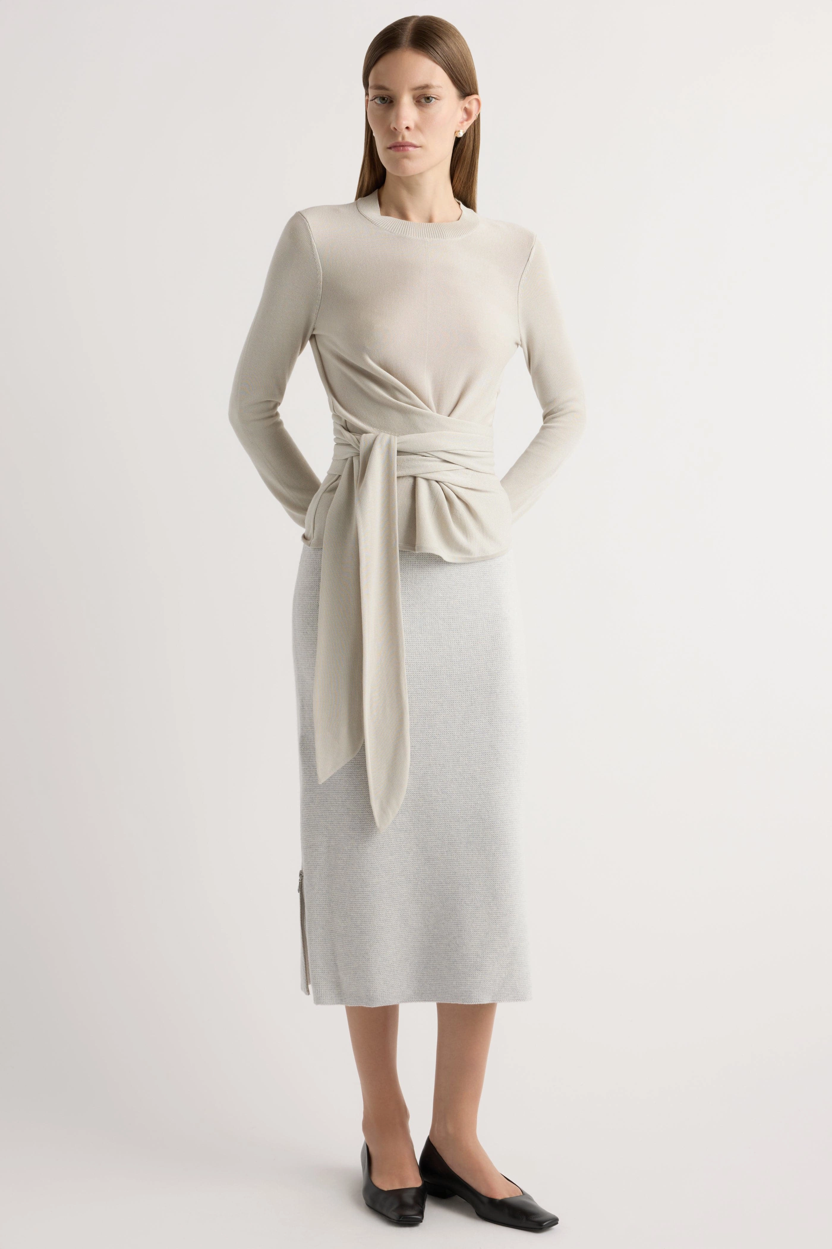 Esti Side-Zip Organic Cotton-Wool Skirt Chill Mood