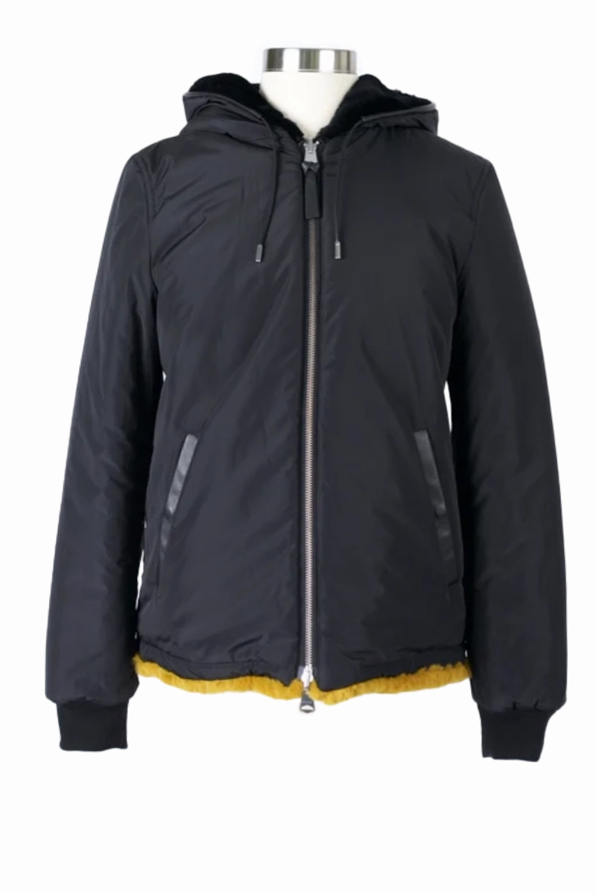 Soft Interior Coating Reversible Fur Puffer Jacket