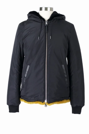 Soft Interior Coating Reversible Fur Puffer Jacket