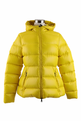 Rhin Belted Quilted Down Puffer Jacket QuickDryMaterial Non Bulky Insulation Tech