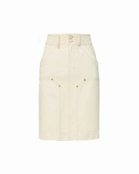 Couple Look Office Wear Work Meeting Trendy Modern Minimalist Rian Denim Midi Skirt