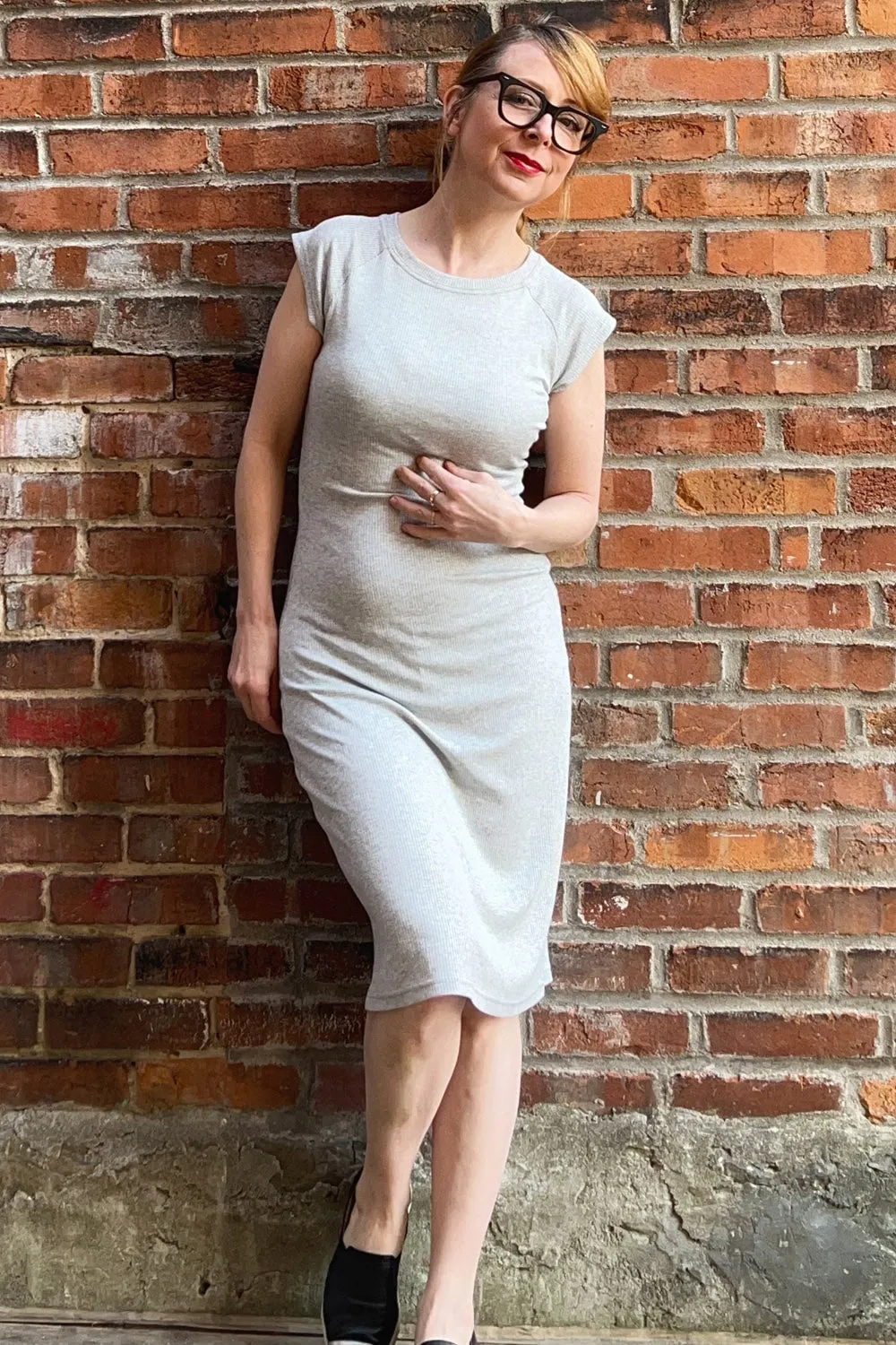 Polished Look Lounge Ready Rib Short Sleeve Raglan Dress