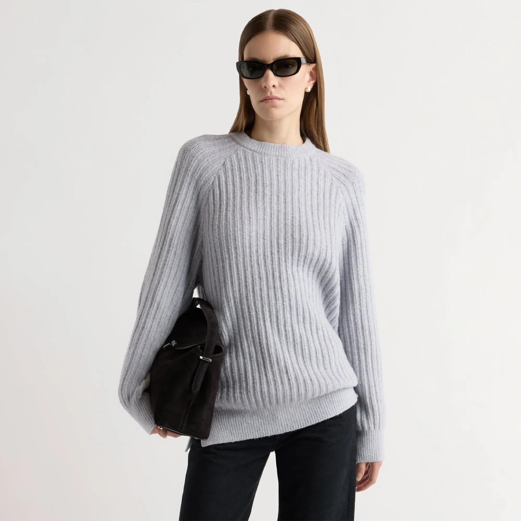 Vintage Wash Finish Roylene Ribbed Boyfriend Sweater