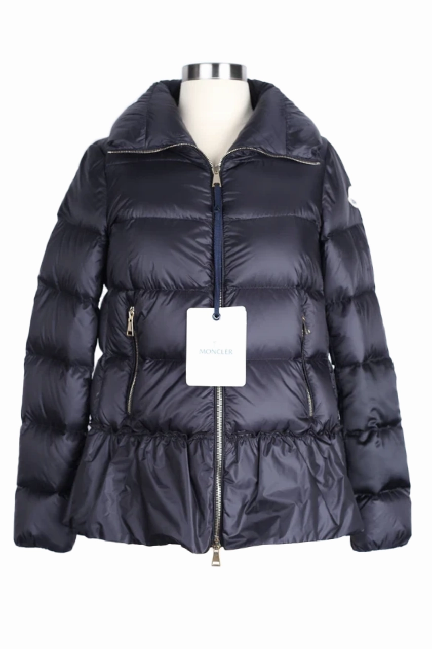 Ruffle Trim Puffer Jacket Adjustable drawstring
