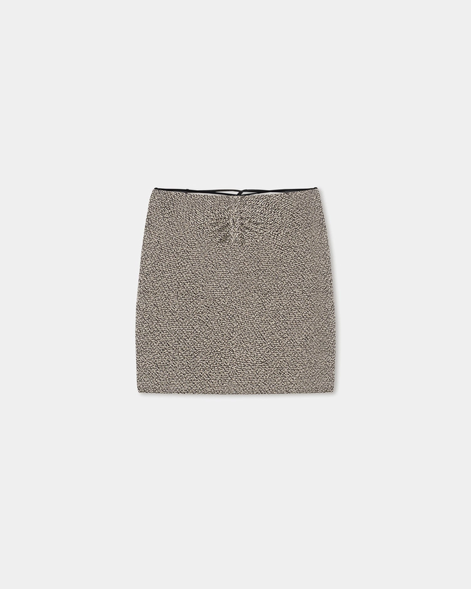 Sammy - Loopback Cotton Mini Skirt - Black/Creme Mouline Contemporary Brand