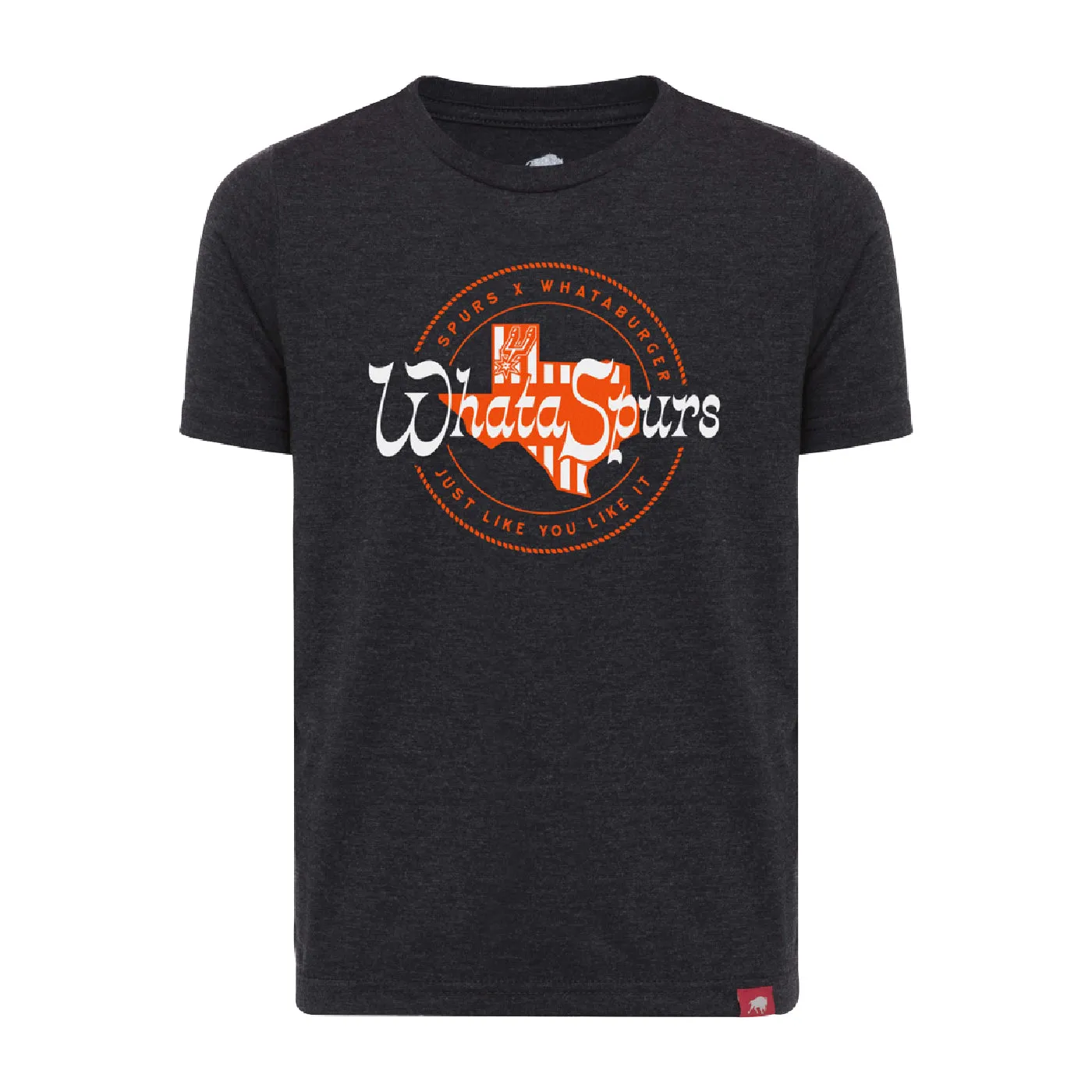 Reflective Trim Summer Style San Antonio Spurs Youth Whataburger WhataSpurs Charcoal Tee