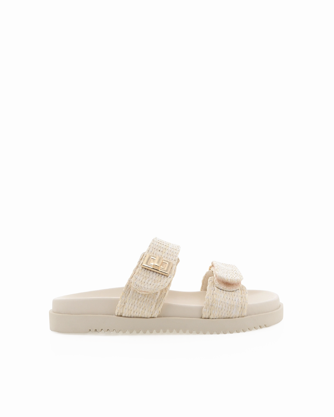 AMYLEE WIDE FIT - NATURAL RAFFIA Stretchable Straps Summer Open Toe Shoes