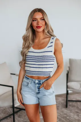 Enhanced Motion Range Mid range Scottie Striped Tank - Navy Mix