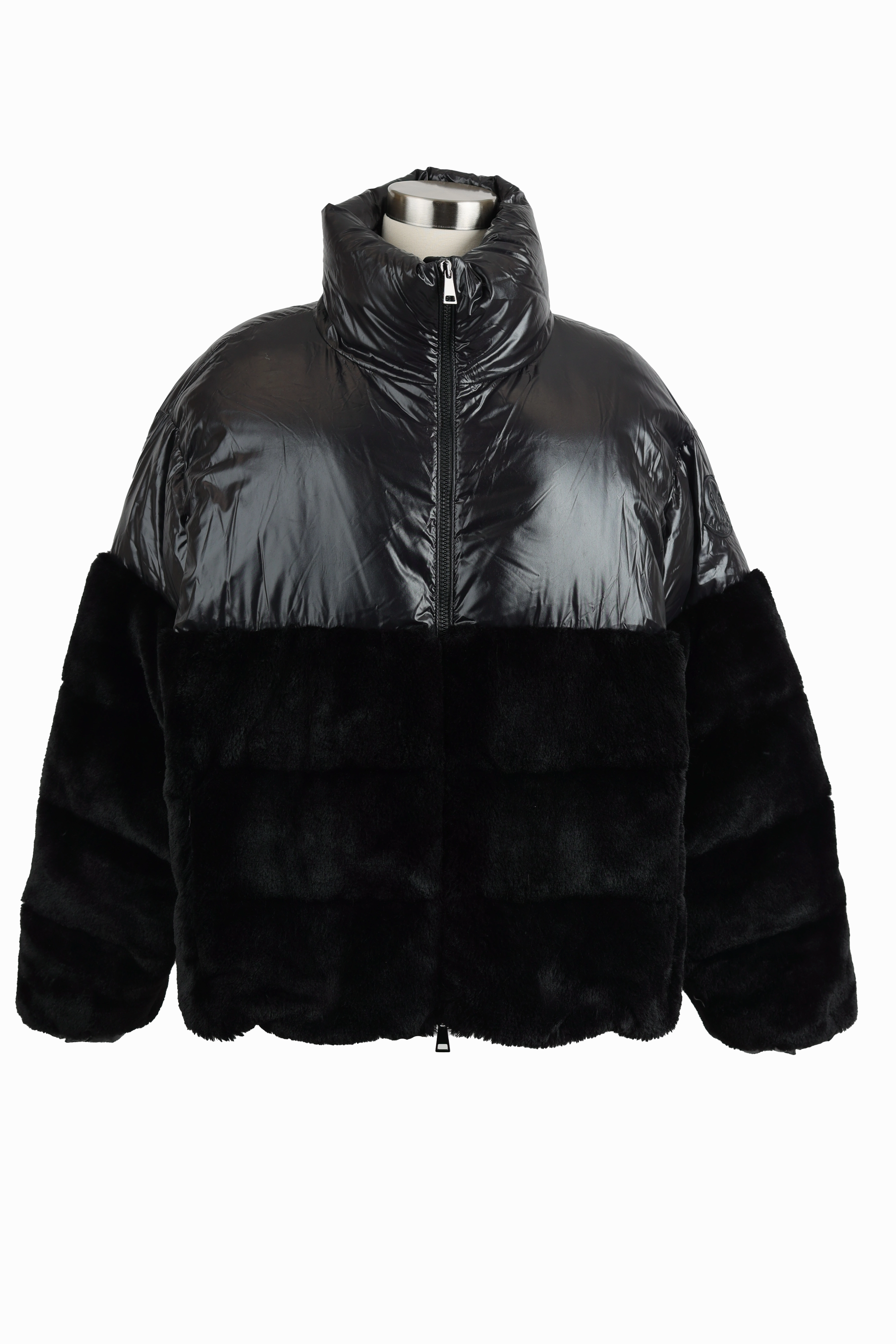 Thermal Insulation Bonded Edge Finish Logodec Faux Fur/ Poly Down Jacket