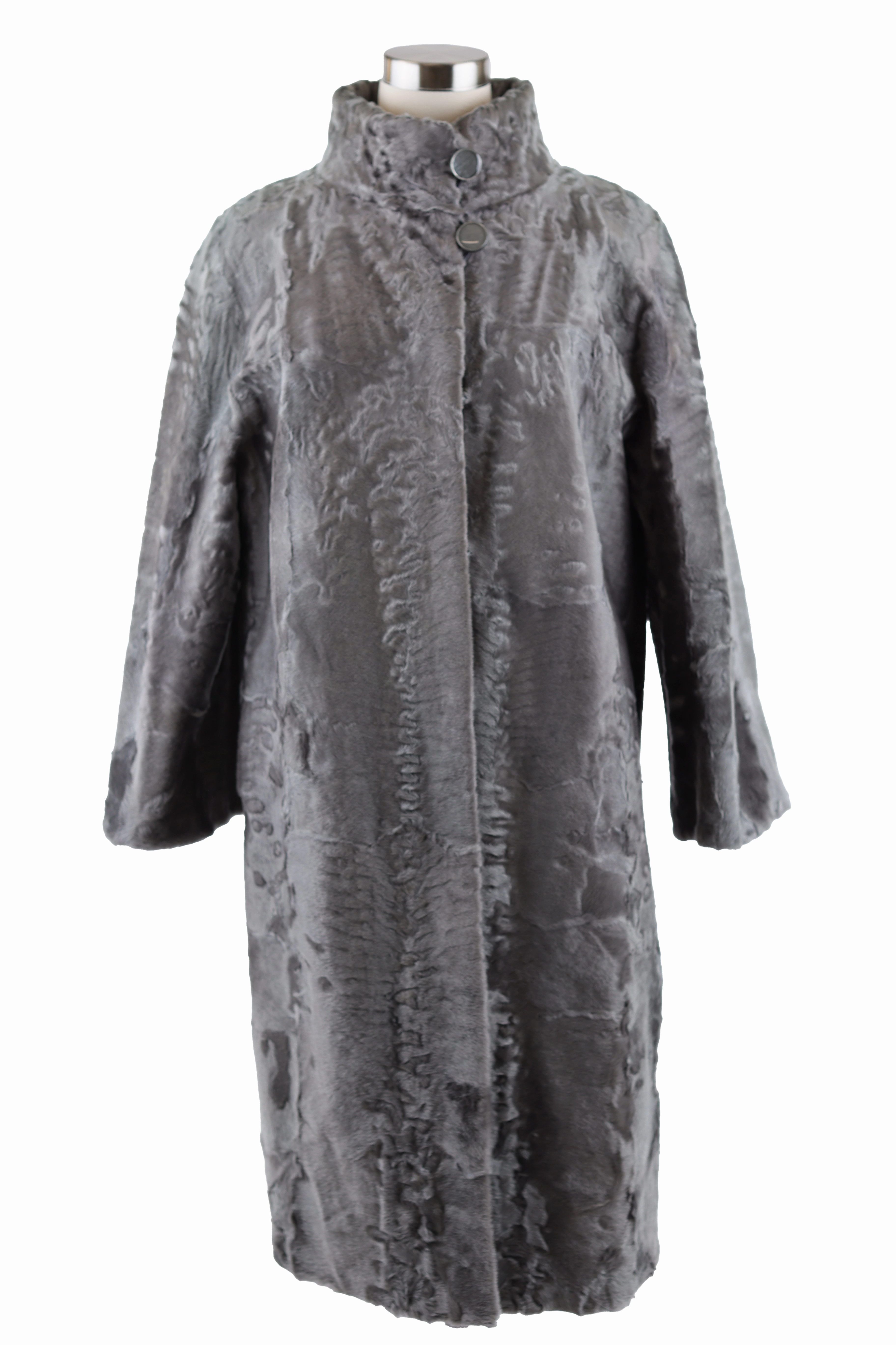 Multi Use Piece Fringe Detail Persian Lamb Fur Coat