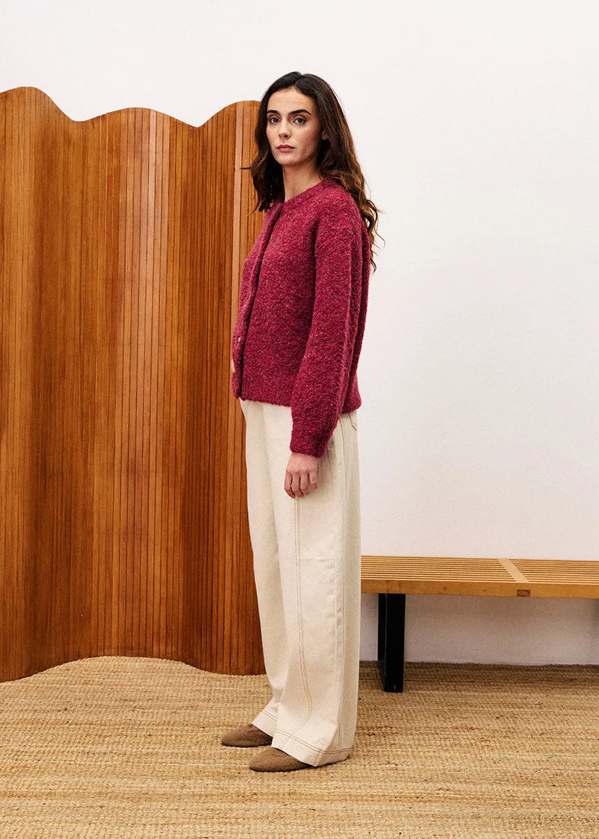 Classic Knit Selkirk Cardigan - Bordeaux