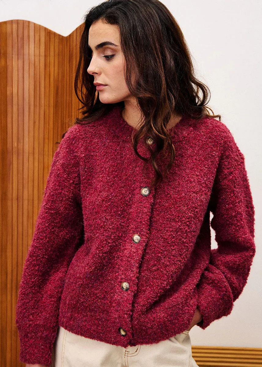 Chill Vibe Non Static Fiber Tech Selkirk Cardigan - Bordeaux