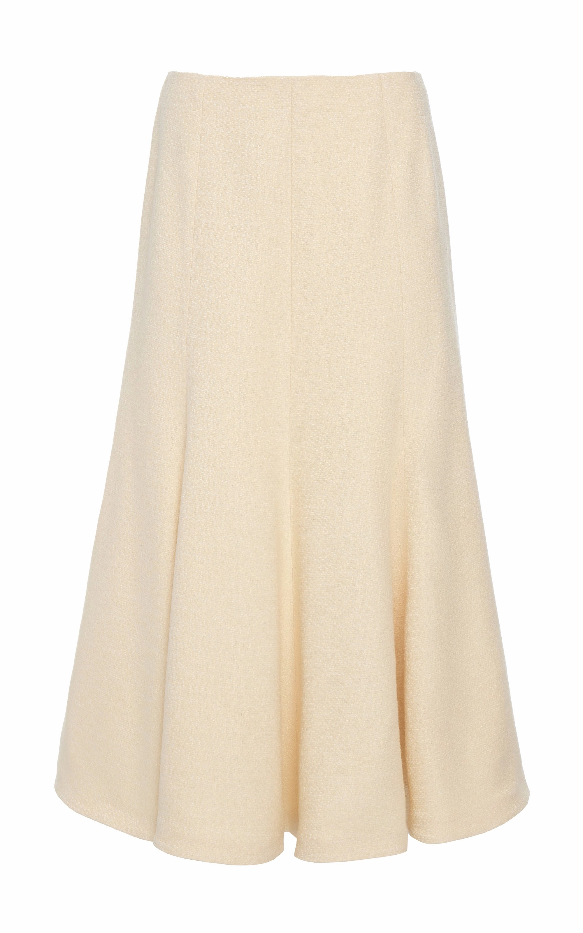 Selma Maxi Skirt in Ivory Silk Tweed Lightweight Lining