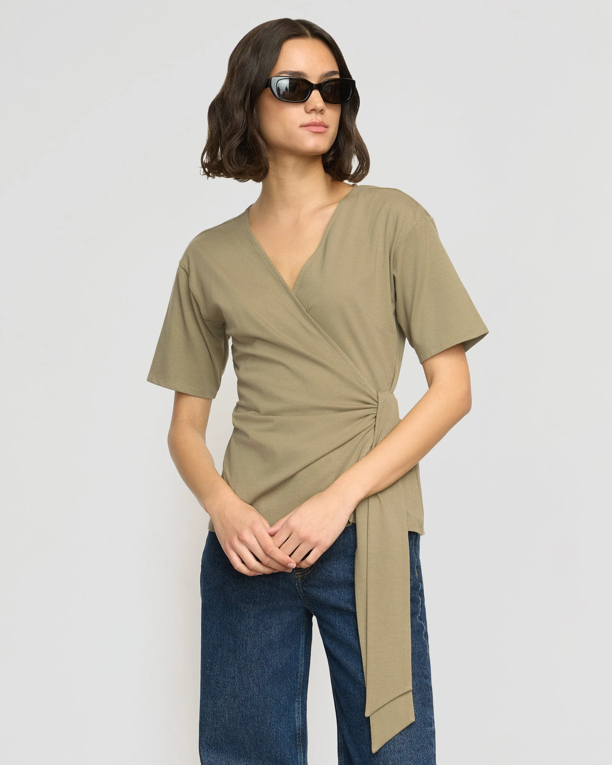 Eco Friendly Fabric Sena Organic Cotton Wrap Tee