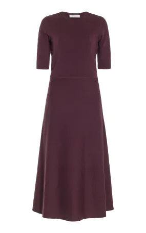 Seymore Knit Midi Dress in Deep Bordeaux Merino Wool Cashmere Urban Aesthetic