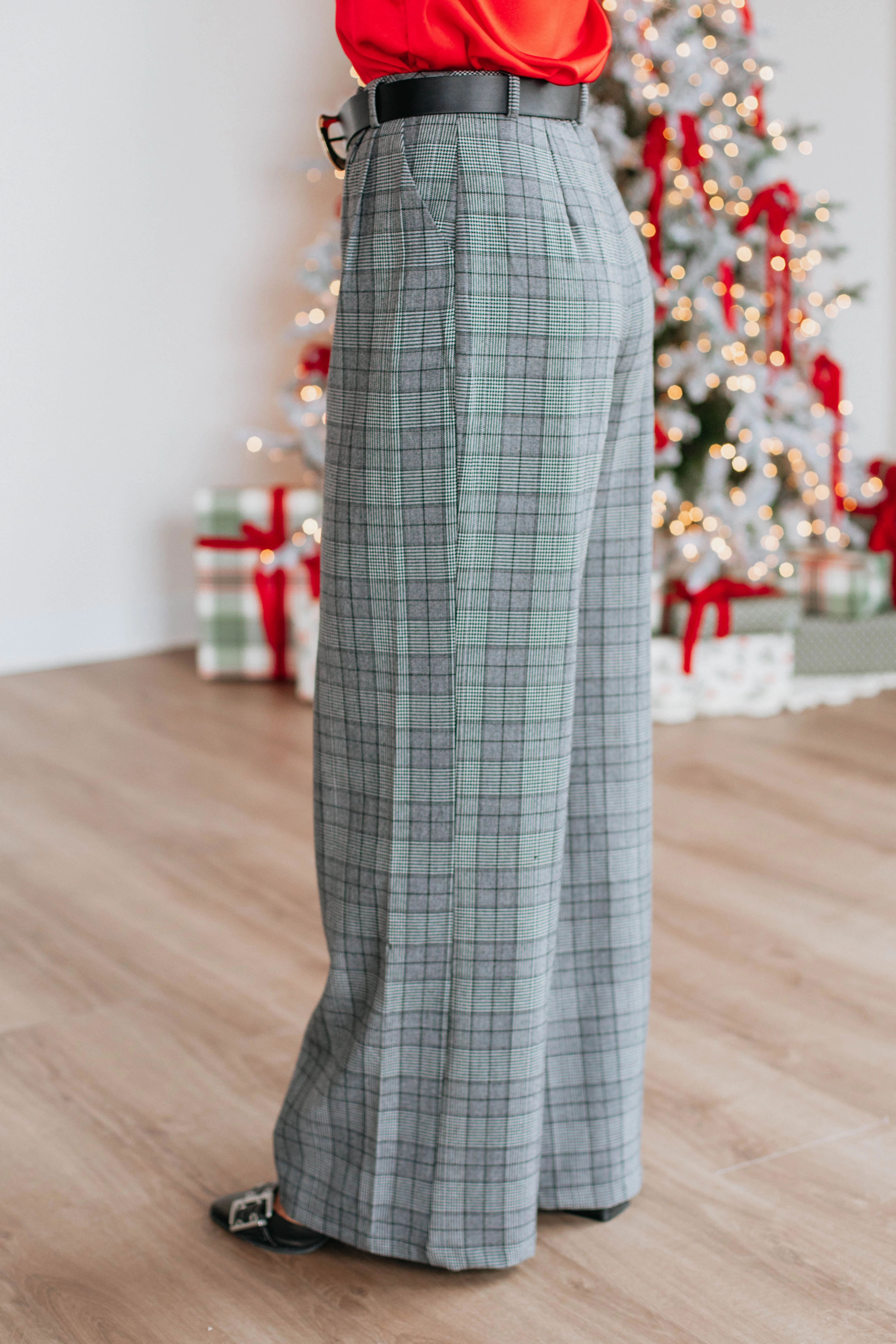 Comfy Feel Reflective details Bergan Plaid Pants