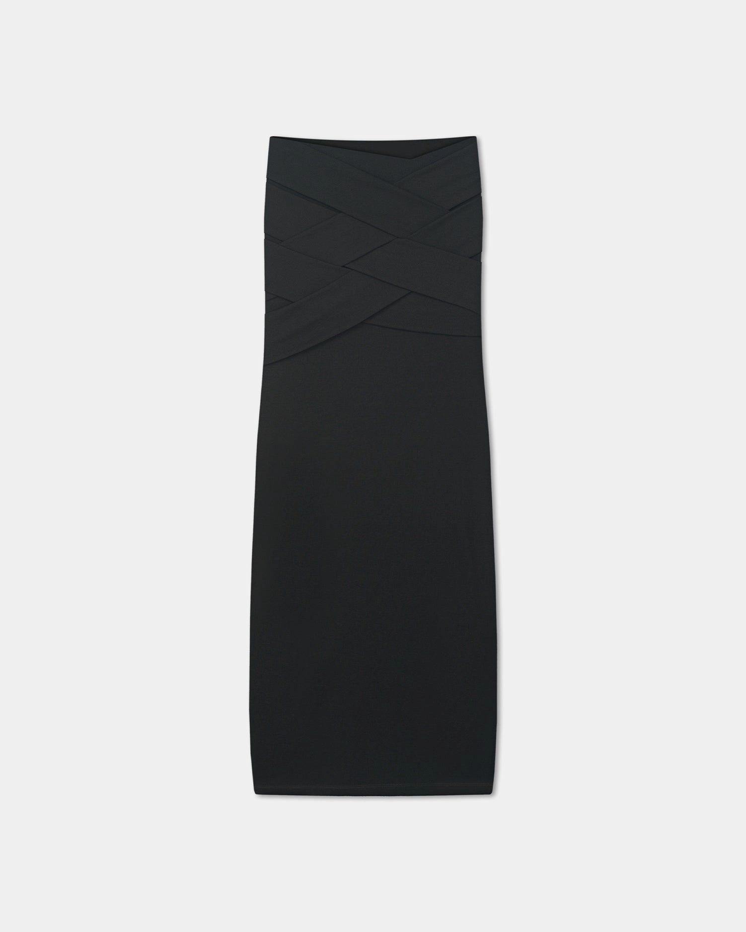 Cozy Movement investment piece Shanda - Draped Mesh Jersey Maxi Skirt - Anthracite