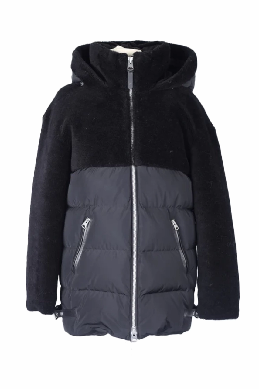 TearResistantOuter Roll up sleeves Shearling Down Filled Puffer Jacket