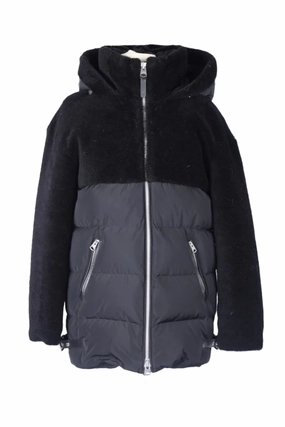 TearResistantOuter Roll up sleeves Shearling Down Filled Puffer Jacket