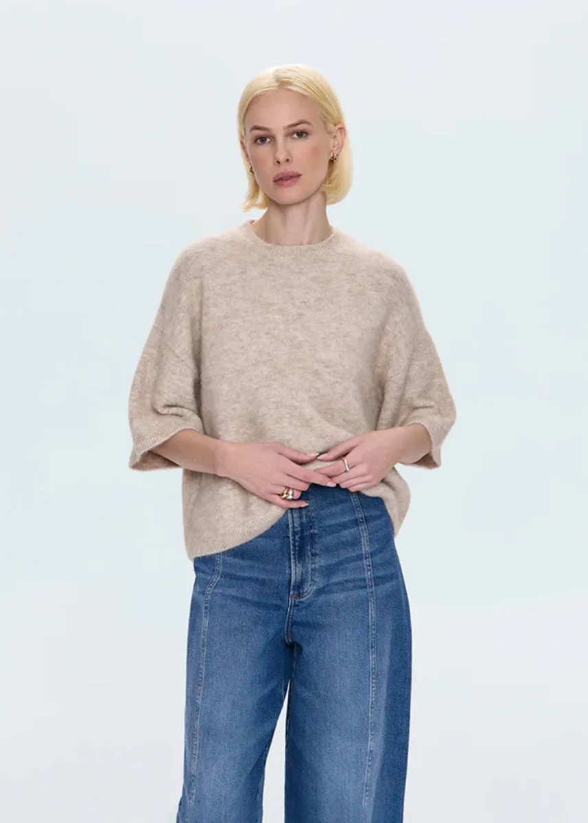 Shiloh Short Sleeve Crewneck Sweater - Oatmeal Everyday Ease