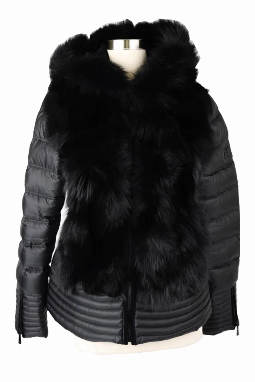 Tailored Silhouette Short Fur Front Puffer Jacket
