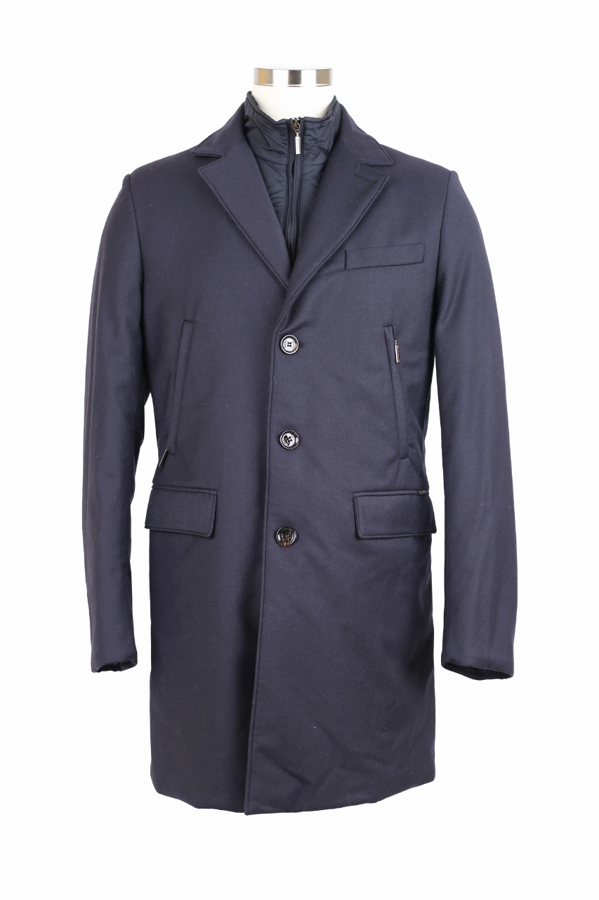 Subtle Fashion Fit Eco Certified Textiles Down Filled Waterproof Dress Coat w/ Removable Bib