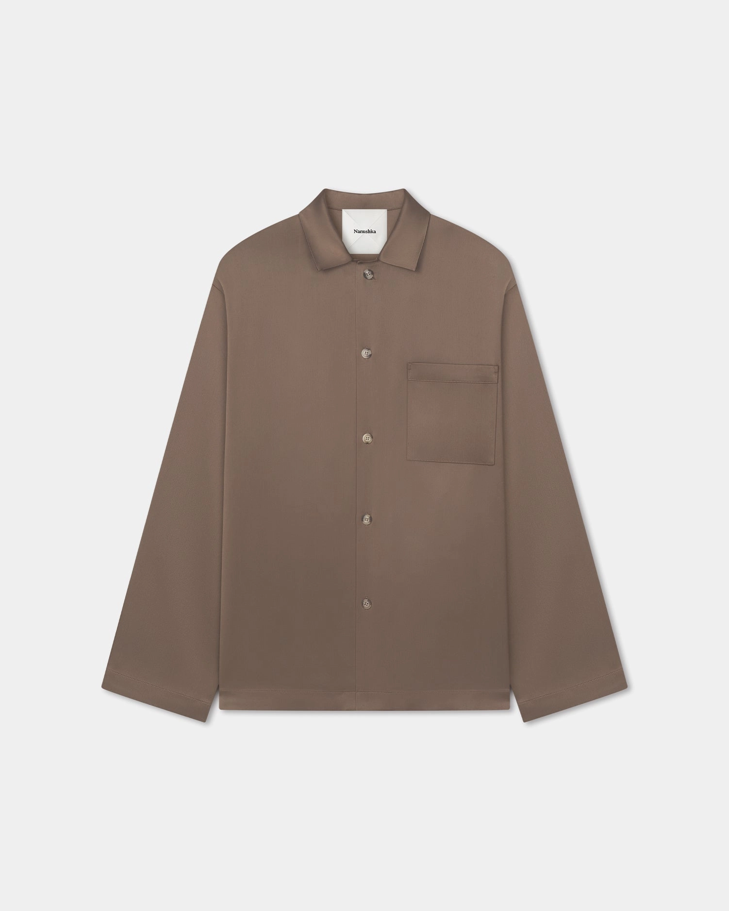 Sophisticated Look Beach Wear Jelmer - Slip Satin Shirt - Coffee Bean