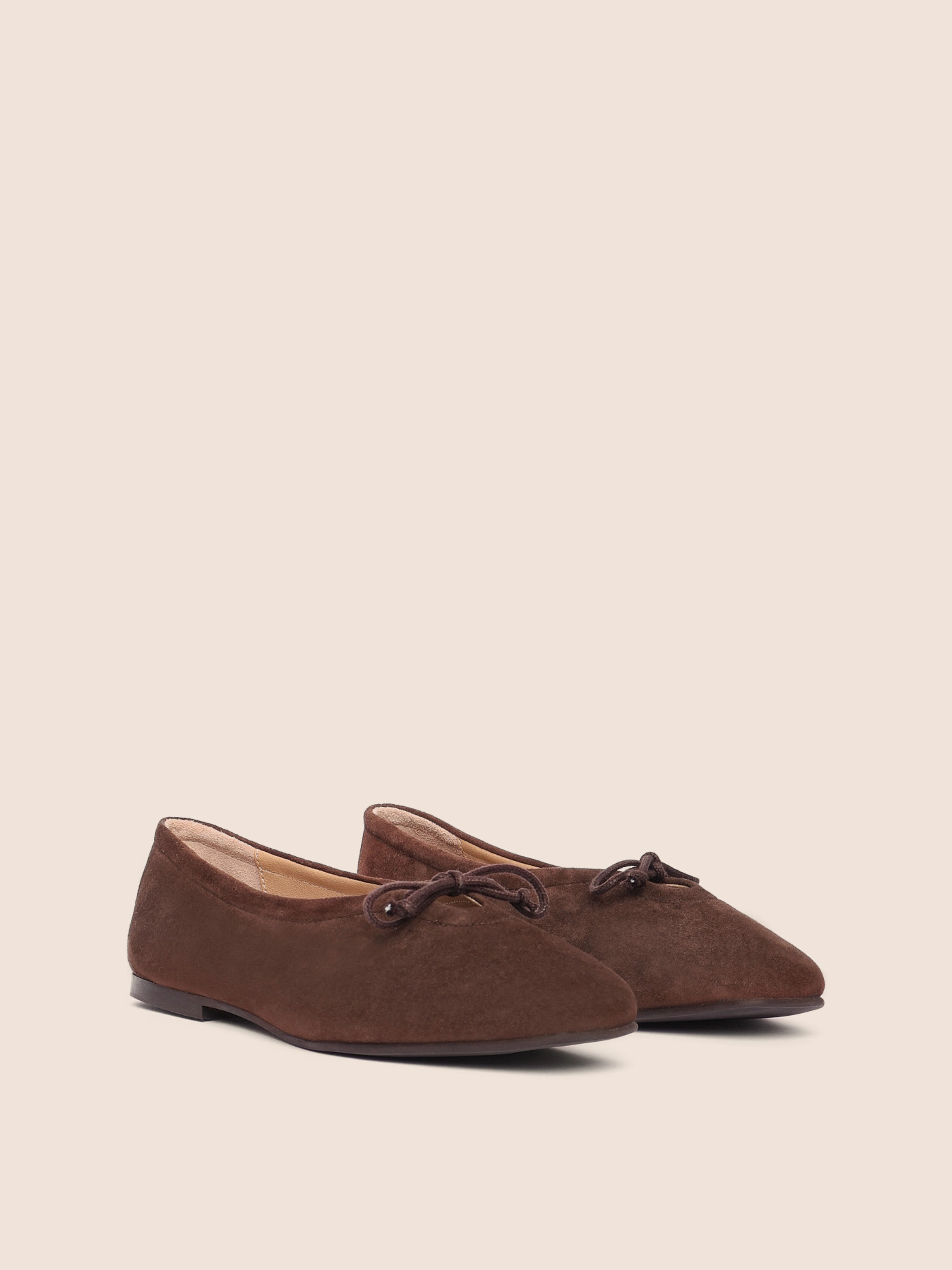 Prato Brown Suede Ballerina Durable Craftsmanship