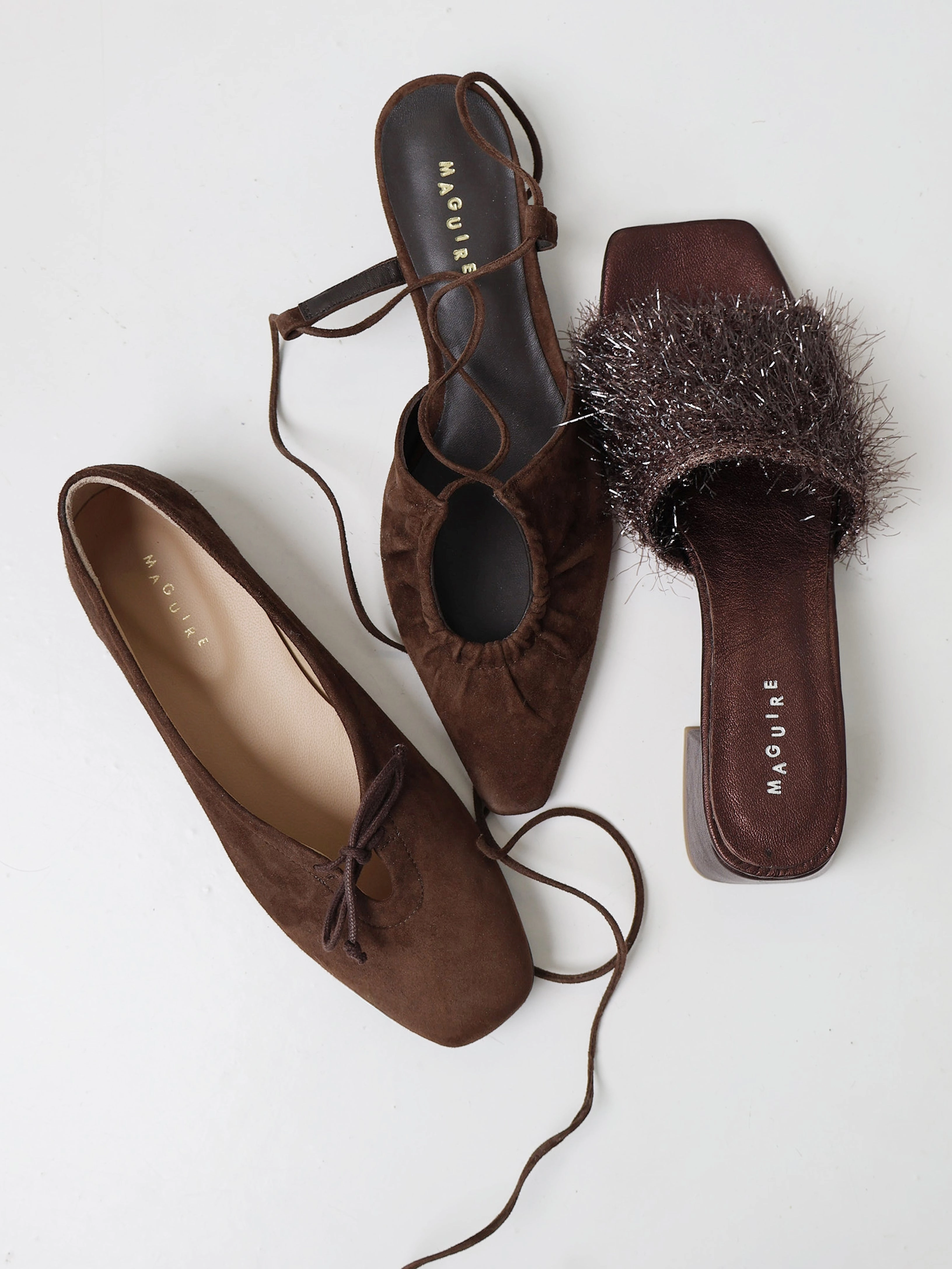 Prato Brown Suede Ballerina Memory Foam Insoles