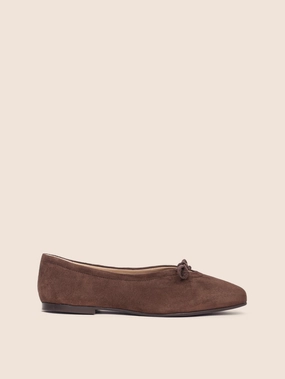 Prato Brown Suede Ballerina Sky Glow Lesson Step