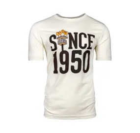 OEKOTEX Certified Fabric Contrast Stitch Detailing Since 1950 Cream Tee